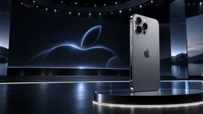 Premium featured image of a next-generation iPhone 18 Pro Max on a futuristic stage during Apple Event 2026